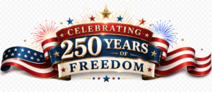 Celebrating 250 Years of Freedom ribbon burst2