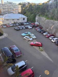 Fri evening Te Pania Hotel at back car park from upstairs 2